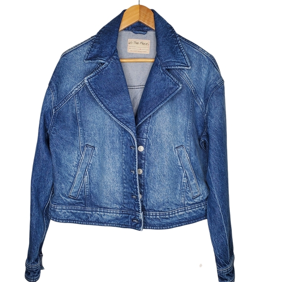 Free People Denim Crop Jacket NWT